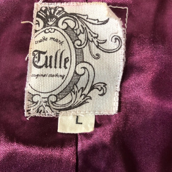 Tulle Black and Gray Crop Jacket with 3/4 Sleeves - Picture 8 of 8